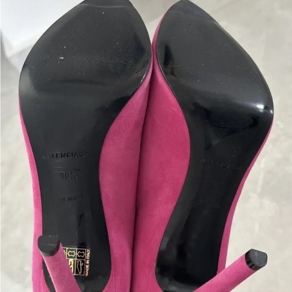 Balenciaga Pink Suede Heels